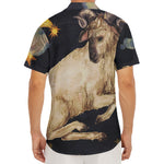 Watercolor Aries Zodiac Sign Print Men's Deep V-Neck Shirt