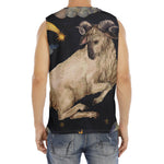 Watercolor Aries Zodiac Sign Print Men's Fitness Tank Top
