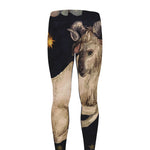 Watercolor Aries Zodiac Sign Print Men's leggings