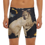 Watercolor Aries Zodiac Sign Print Men's Long Boxer Briefs