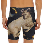 Watercolor Aries Zodiac Sign Print Men's Long Boxer Briefs