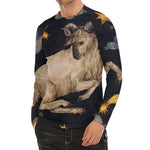 Watercolor Aries Zodiac Sign Print Men's Long Sleeve Rash Guard