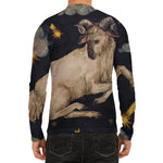Watercolor Aries Zodiac Sign Print Men's Long Sleeve Rash Guard
