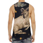Watercolor Aries Zodiac Sign Print Men's Muscle Tank Top