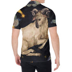 Watercolor Aries Zodiac Sign Print Men's Shirt