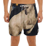 Watercolor Aries Zodiac Sign Print Men's Split Running Shorts