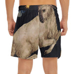 Watercolor Aries Zodiac Sign Print Men's Split Running Shorts