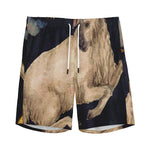 Watercolor Aries Zodiac Sign Print Men's Sports Shorts