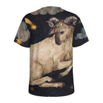 Watercolor Aries Zodiac Sign Print Men's Sports T-Shirt