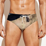 Watercolor Aries Zodiac Sign Print Men's Swim Briefs
