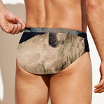 Watercolor Aries Zodiac Sign Print Men's Swim Briefs
