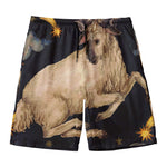 Watercolor Aries Zodiac Sign Print Men's Swim Trunks