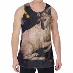 Watercolor Aries Zodiac Sign Print Men's Velvet Tank Top