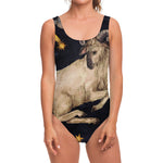 Watercolor Aries Zodiac Sign Print One Piece Swimsuit