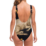 Watercolor Aries Zodiac Sign Print One Piece Swimsuit