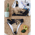 Watercolor Aries Zodiac Sign Print One Shoulder Bikini Top