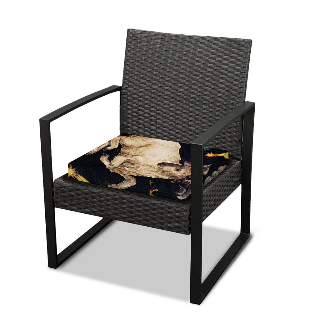 Watercolor Aries Zodiac Sign Print Outdoor Seat Cushion Cover