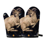 Watercolor Aries Zodiac Sign Print Oven Mitts