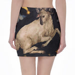 Watercolor Aries Zodiac Sign Print Pencil Mini Skirt