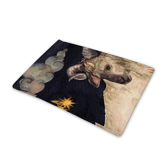 Watercolor Aries Zodiac Sign Print Pet Cooling Mat Cover