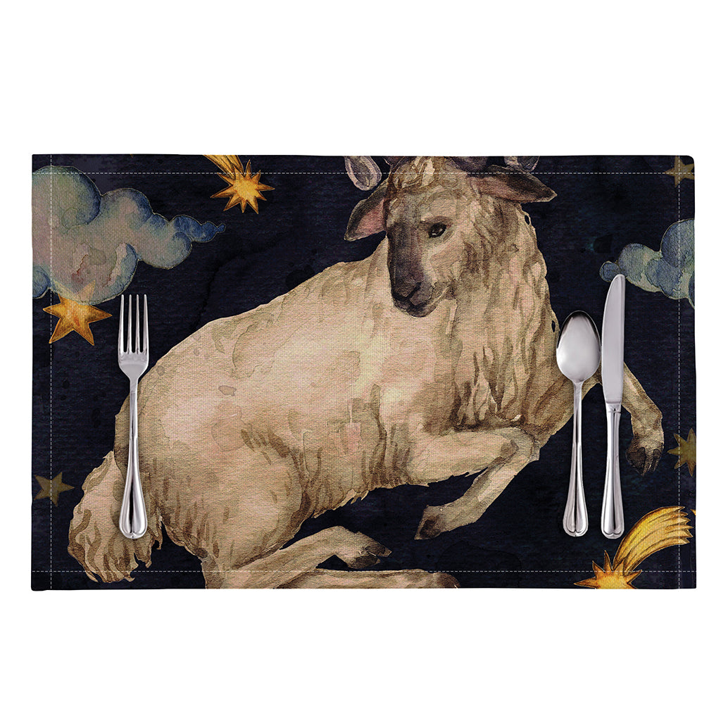 Watercolor Aries Zodiac Sign Print Placemat