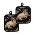 Watercolor Aries Zodiac Sign Print Pot Holders