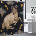 Watercolor Aries Zodiac Sign Print Premium Shower Curtain