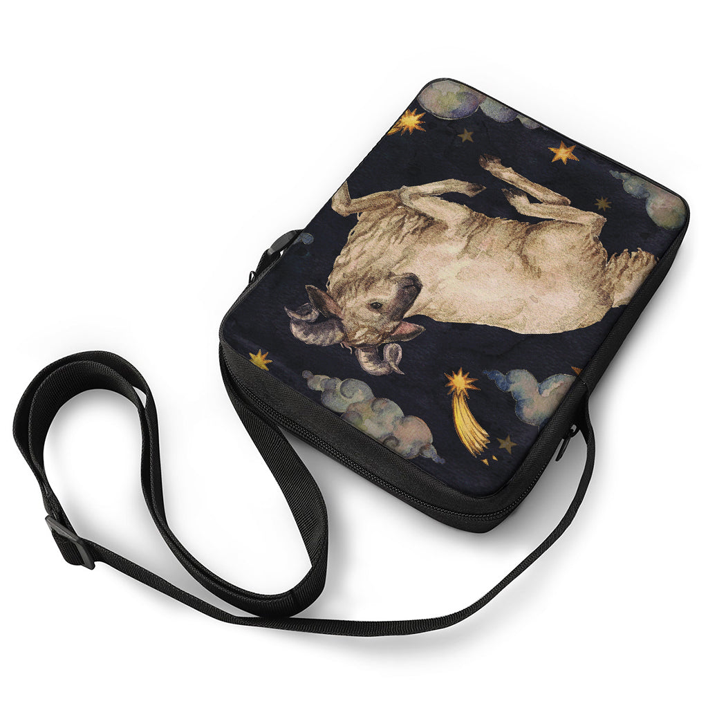 Watercolor Aries Zodiac Sign Print Rectangular Crossbody Bag