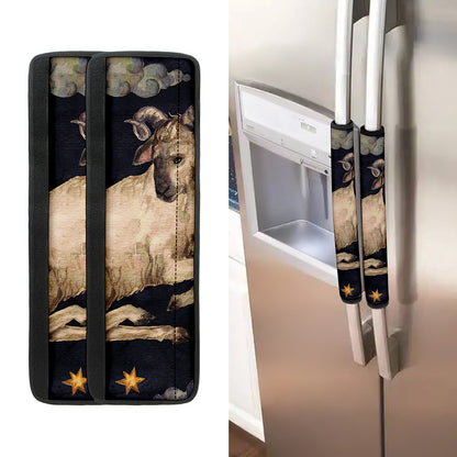 Watercolor Aries Zodiac Sign Print Refrigerator Handle Covers