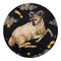 Watercolor Aries Zodiac Sign Print Round Blanket