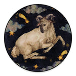 Watercolor Aries Zodiac Sign Print Round Floor Mat