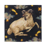 Watercolor Aries Zodiac Sign Print Silk Bandana