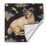 Watercolor Aries Zodiac Sign Print Silk Bandana