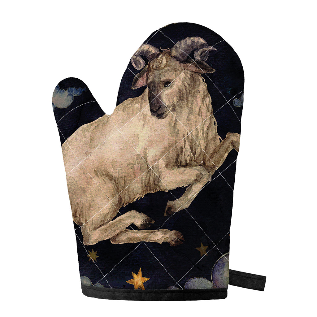 Watercolor Aries Zodiac Sign Print Single Oven Mitt