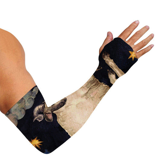 Watercolor Aries Zodiac Sign Print Sun Protection Arm Sleeves