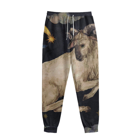 Watercolor Aries Zodiac Sign Print Sweatpants