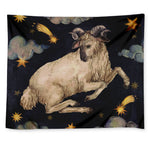 Watercolor Aries Zodiac Sign Print Tapestry