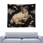 Watercolor Aries Zodiac Sign Print Tapestry