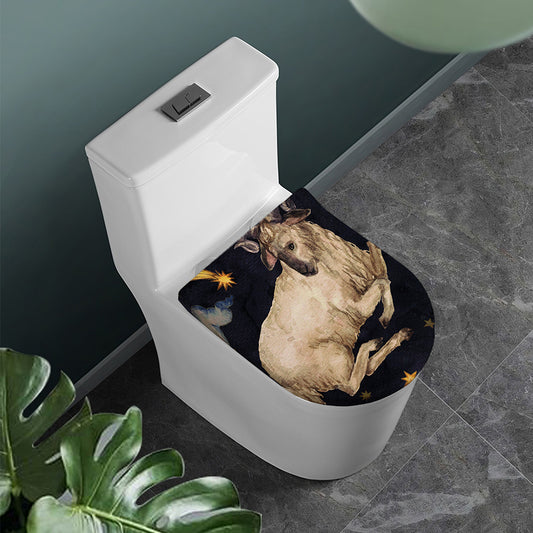 Watercolor Aries Zodiac Sign Print Toilet Lid Cover