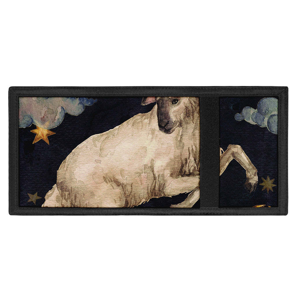 Watercolor Aries Zodiac Sign Print Trifold Wallet