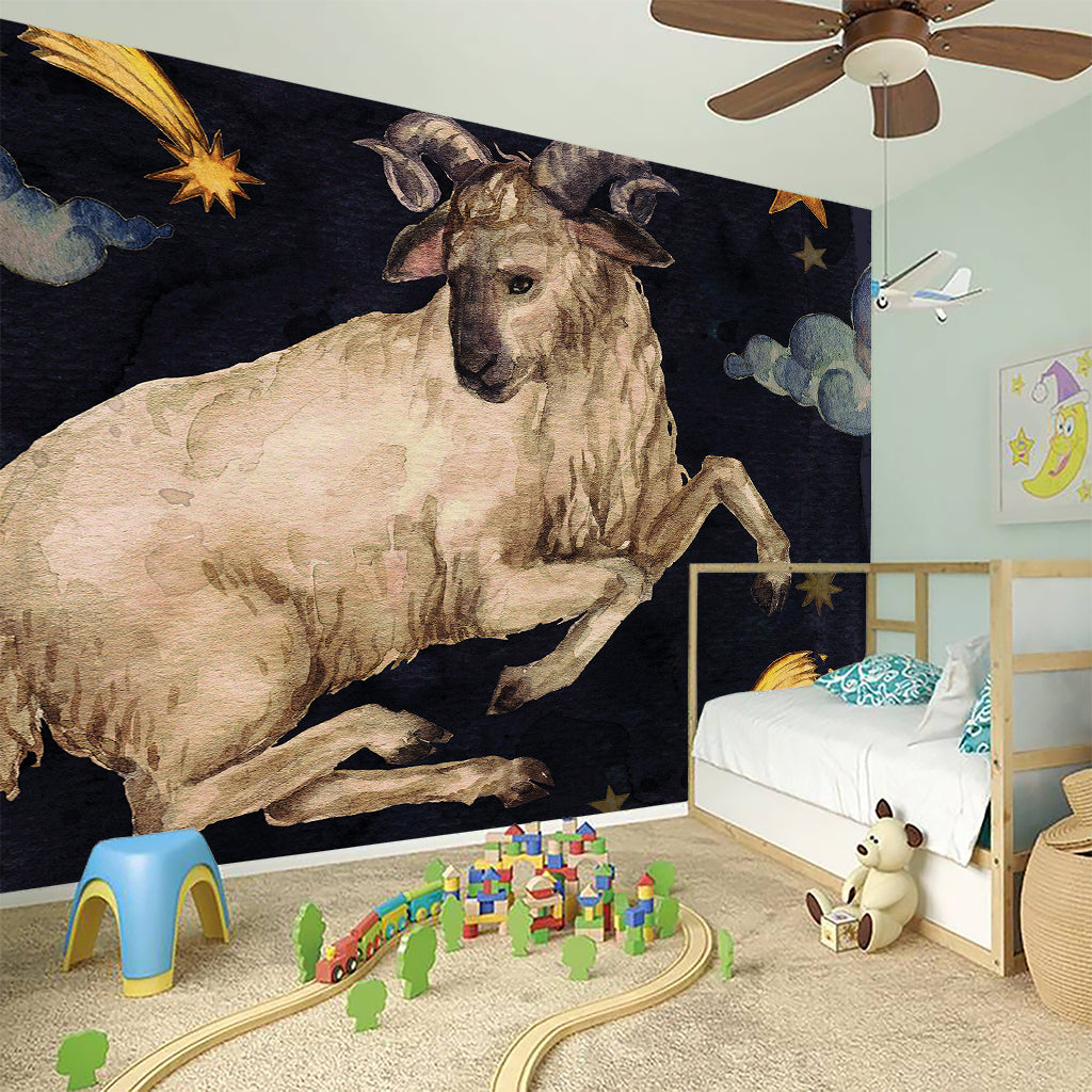 Watercolor Aries Zodiac Sign Print Wall Sticker