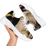 Watercolor Aries Zodiac Sign Print White Chunky Shoes