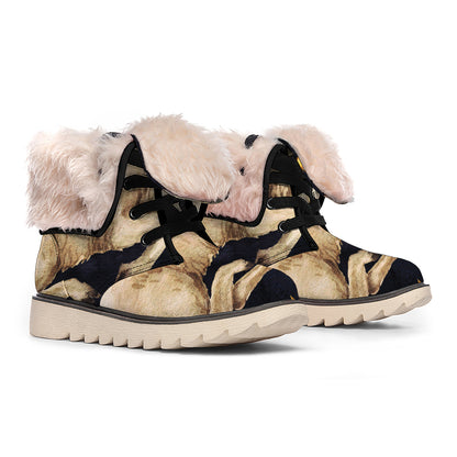 Watercolor Aries Zodiac Sign Print Winter Boots
