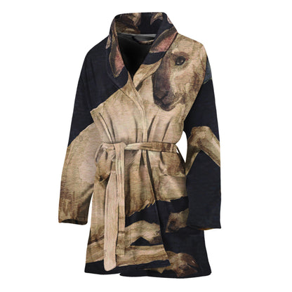 Watercolor Aries Zodiac Sign Print Women's Bathrobe