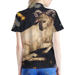 Watercolor Aries Zodiac Sign Print Women's Polo Shirt