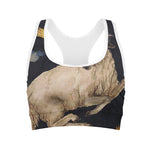 Watercolor Aries Zodiac Sign Print Women's Sports Bra