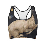 Watercolor Aries Zodiac Sign Print Women's Sports Bra