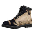 Watercolor Aries Zodiac Sign Print Padded Collar Lace Up Boots