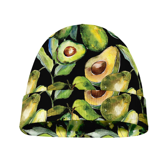 Watercolor Avocado Print Beanie