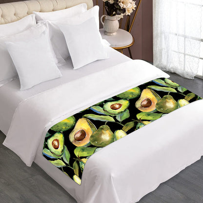 Watercolor Avocado Print Bed Runner